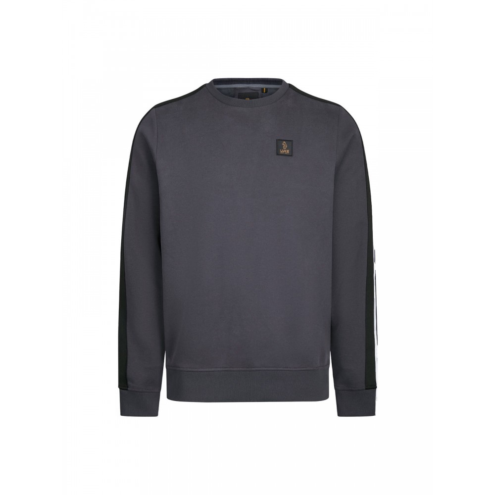 Luke 1977 Massachusetts 1000 Tape Detail Sweatshirt - Charcoal