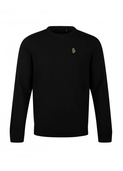 Luke 1977 Gerard 3 Crew Neck Knitted Jumper - Black