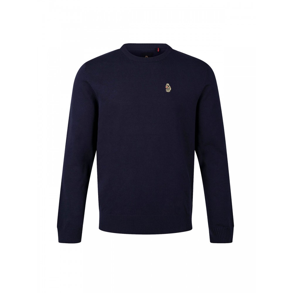 Luke 1977 Gerard 3 Crew Neck Knitted Jumper - Dark Navy