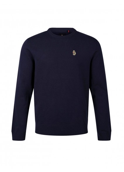 Luke 1977 Gerard 3 Crew Neck Knitted Jumper - Dark Navy Luke 1977 Gerard 3 Crew Neck Knitted Jumper - Dark Navy
