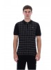 FILA GOLD ENZO KNITTED CHECK ZIP POLO - BLACK