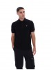 FILA SANDER TEXTURED KNIT POLO SHIRT - BLACK