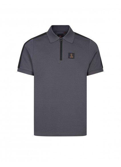 Luke 1977 Caltech 1000 Pique Zip Neck Polo Shirt - Charcoal Luke 1977 Caltech 1000 Pique Zip Neck Polo Shirt - Charcoal