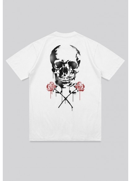 Religion Skull Stencil Graphic T-shirt - Off White