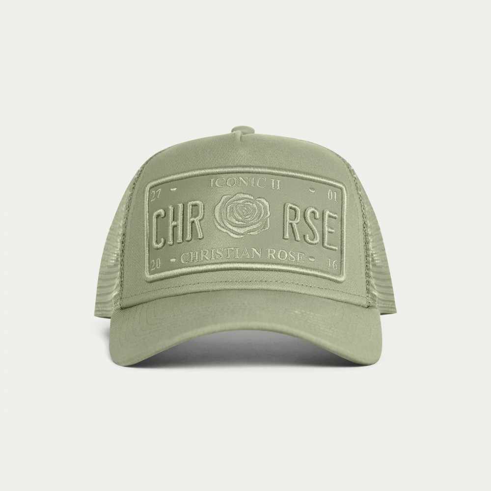 Christian Rose Vinyl Plate Cap - Pistachio