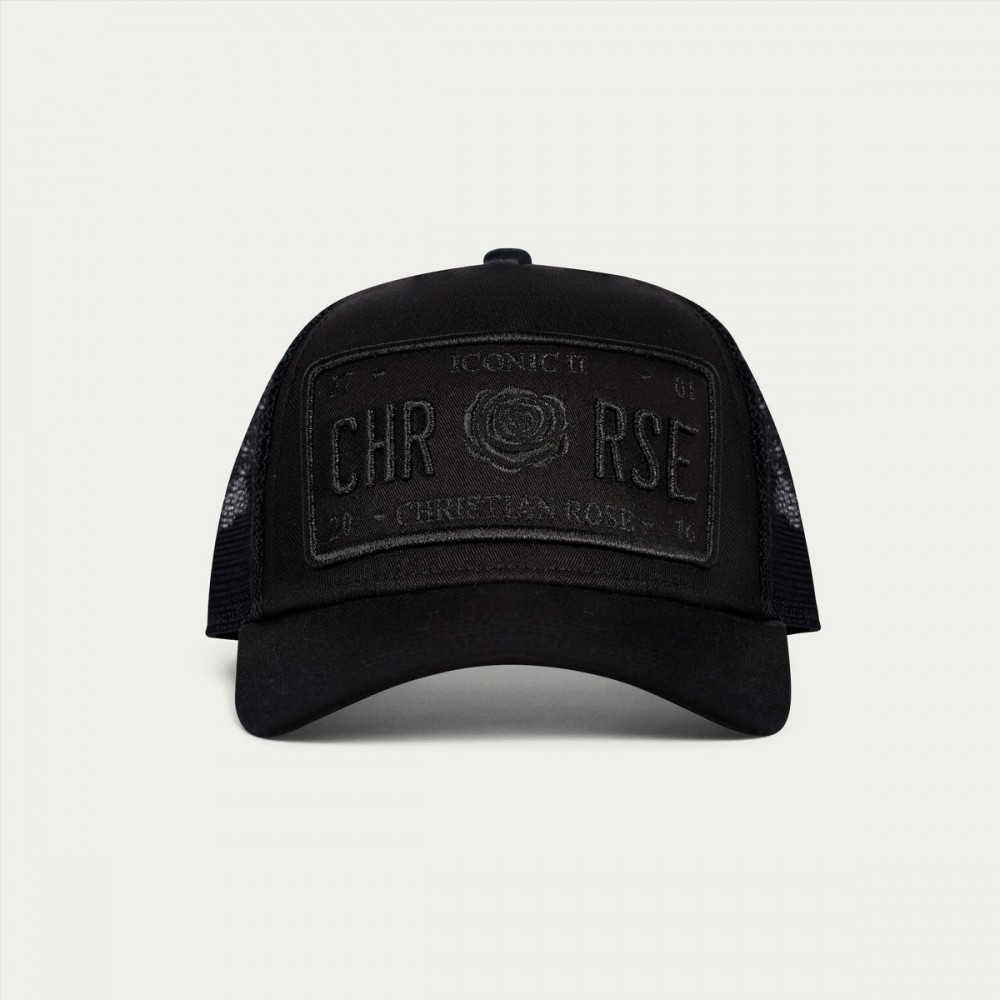 Christian Rose Iconic II Cap - Black   /   Black   Metallic