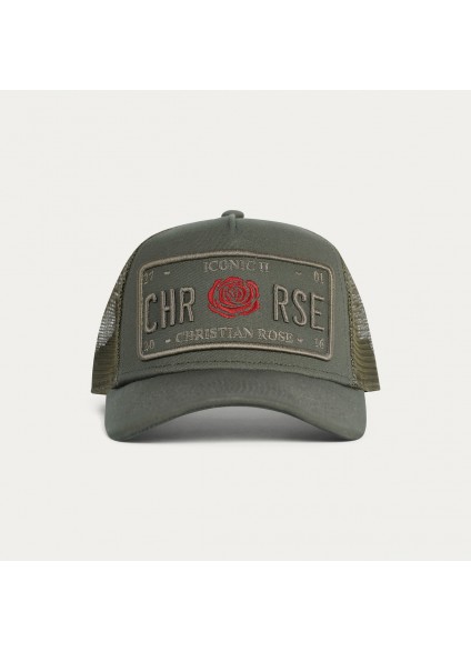 Christian Rose Iconic II Red Rose Cap - Olive / Olive / Red Christian Rose Iconic II Red Rose Cap - Olive / Olive / Red