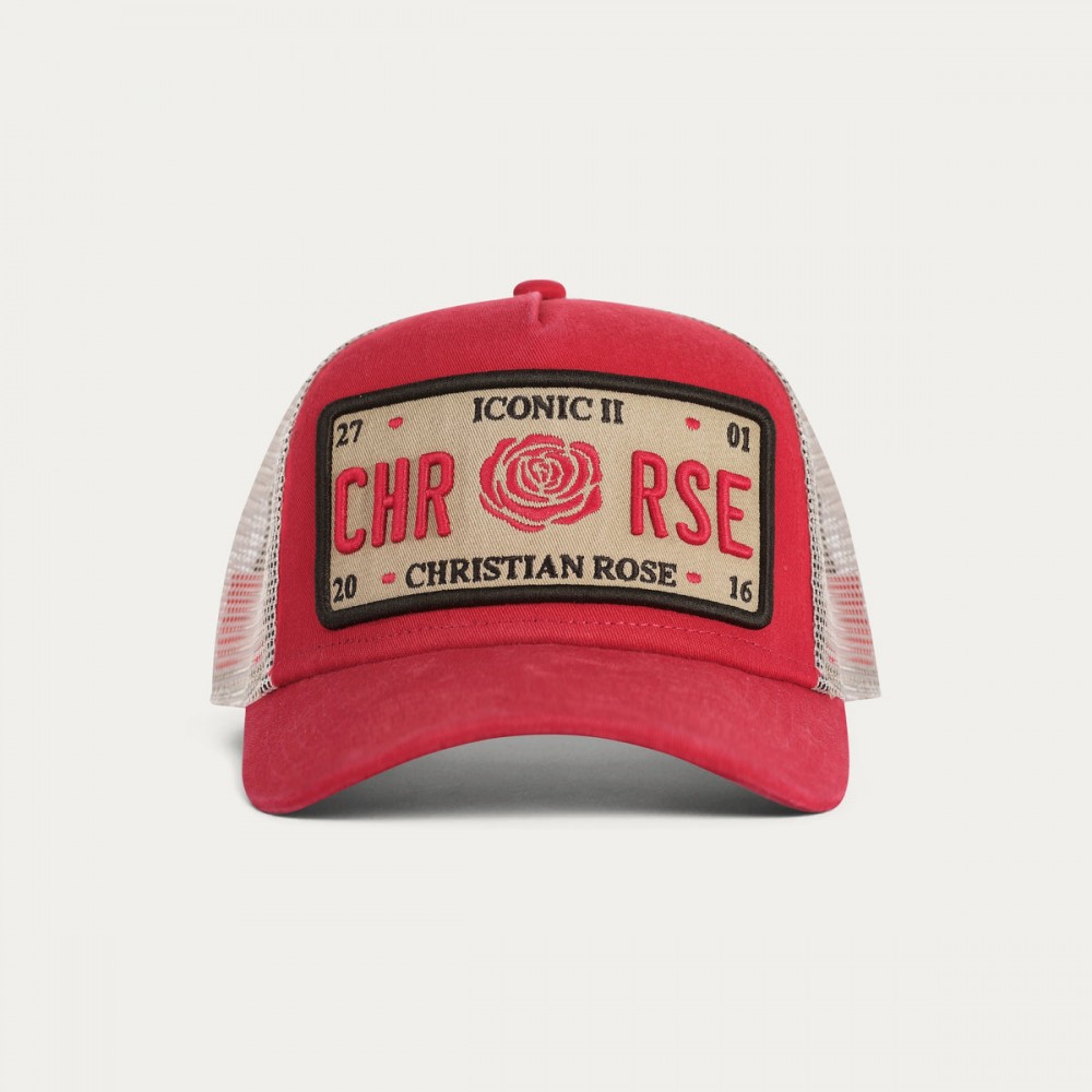 Christian Rose Washed Iconic II Cap - Red