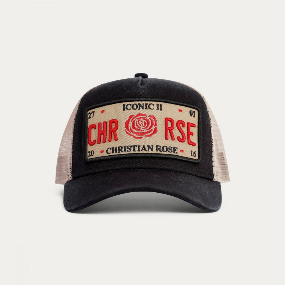 Christian Rose Washed Iconic II Cap - Black