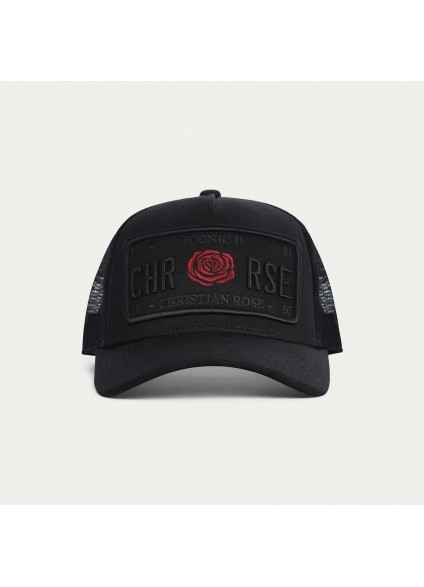 Christian Rose Iconic II Red Rose Cap -  Black   /   Black   /   Red