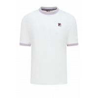 FILA MARCONI ESSENTIAL RINGER T-SHIRT - WHITE / MISTY LILAC