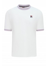 FILA MARCONI ESSENTIAL RINGER T-SHIRT - WHITE / MISTY LILAC