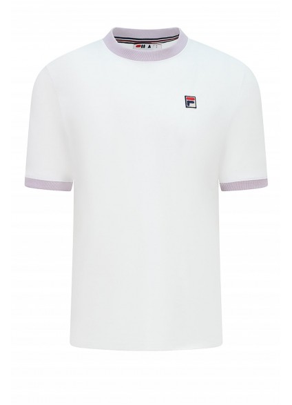 FILA MARCONI ESSENTIAL RINGER T-SHIRT - WHITE / MISTY LILAC