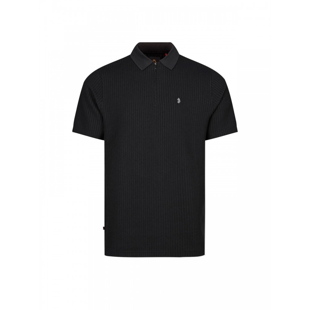 Luke 1977 Waffle On 1000 Zip Polo - Black