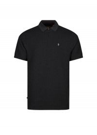 Luke 1977 Waffle On 1000 Zip Polo - Black Luke 1977 Waffle On 1000 Zip Polo - Black