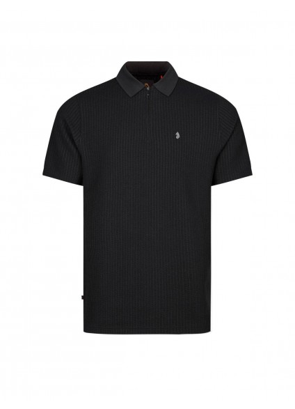 Luke 1977 Waffle On 1000 Zip Polo - Black Luke 1977 Waffle On 1000 Zip Polo - Black