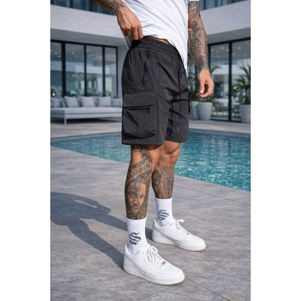 Sinners Attire Raptor Cargo Shorts - Charcoal