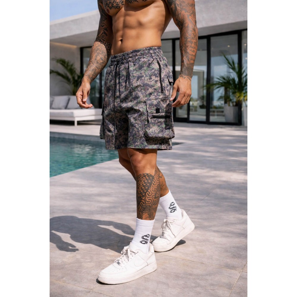 Sinners Attire Raptor Cargo Shorts - Digital Camo