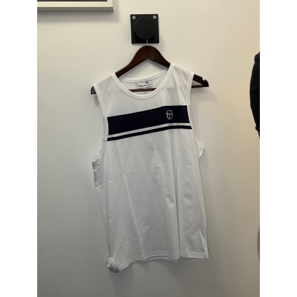 Sergio Tacchini Damarindo Vest - White / Maritime Blue