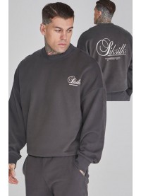SikSilk Graphic Sweater- Grey