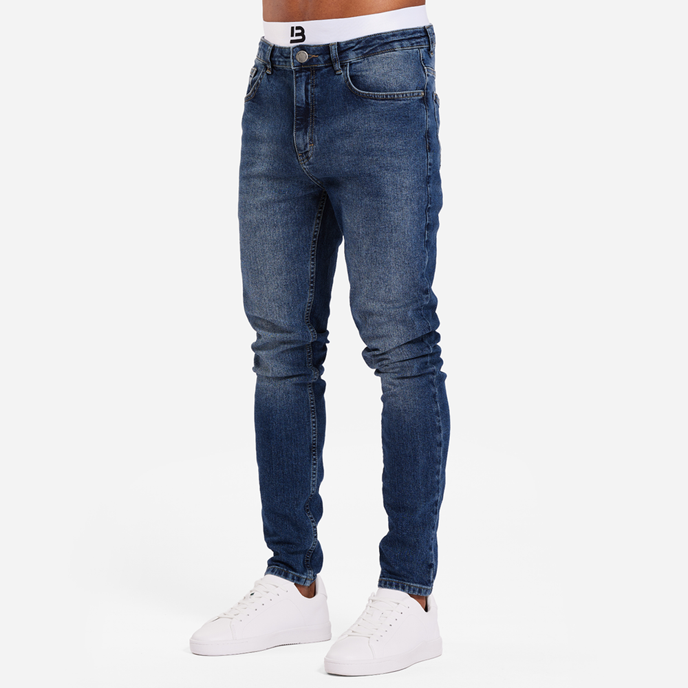 Bee Inspired Serrano Slim Fit Jeans-Mid Blue
