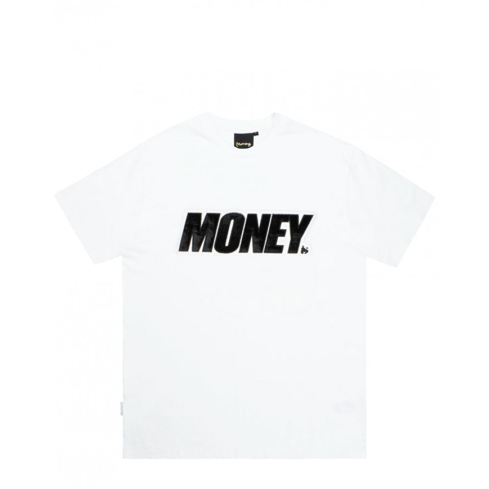 MONEY VELOUR APPLIQUE TEE - WHITE