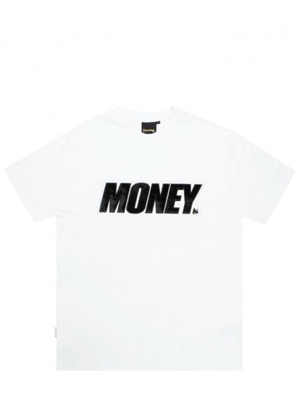 MONEY VELOUR APPLIQUE TEE - WHITE