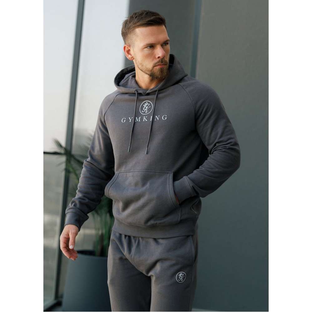 Gym King Pro Logo Hood - Onyx Grey