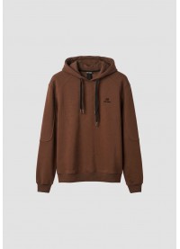 ANTONY MORATO BOXY-FIT HOODIE WITH FLOCK RUBBER LOGO - TOBACCO