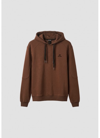 ANTONY MORATO BOXY-FIT HOODIE WITH FLOCK RUBBER LOGO - TOBACCO ANTONY MORATO BOXY-FIT HOODIE WITH FLOCK RUBBER LOGO - TOBACCO