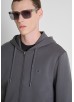 ANTONY MORATO REGULAR-FIT HOODIE IN COTTON INTERLOCK WITH LOGO PATCH - GREY