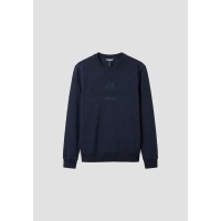 ANTONY MORATO REGULAR-FIT SWEATSHIRT WITH EMBOSSED LOGO PRINT - MARINE BLUE