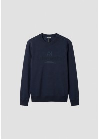 ANTONY MORATO REGULAR-FIT SWEATSHIRT WITH EMBOSSED LOGO PRINT - MARINE BLUE ANTONY MORATO REGULAR-FIT SWEATSHIRT WITH EMBOSSED LOGO PRINT - MARINE BLUE