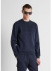 ANTONY MORATO REGULAR-FIT SWEATSHIRT WITH EMBOSSED LOGO PRINT - MARINE BLUE