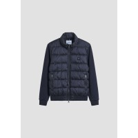 ANTONY MORATO SLIM-FIT COAT IN PADDED SHIOZE NYLON WITH SCUBA INSERTS - MARINE BLUE