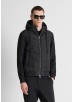 ANTONY MORATO SLIM-FIT COAT IN PADDED TECHNO FABRIC WITH CONTRAST INSERTS - BLACK