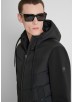 ANTONY MORATO SLIM-FIT COAT IN PADDED TECHNO FABRIC WITH CONTRAST INSERTS - BLACK