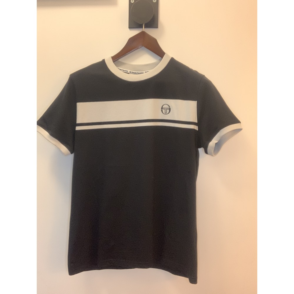 Sergio Tacchini Masters Crew Neck T-shirt - Black/Glacier Grey