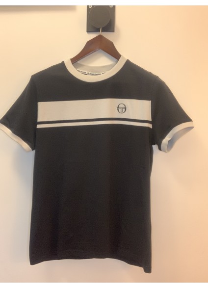 Sergio Tacchini Masters Crew Neck T-shirt - Black/Glacier Grey