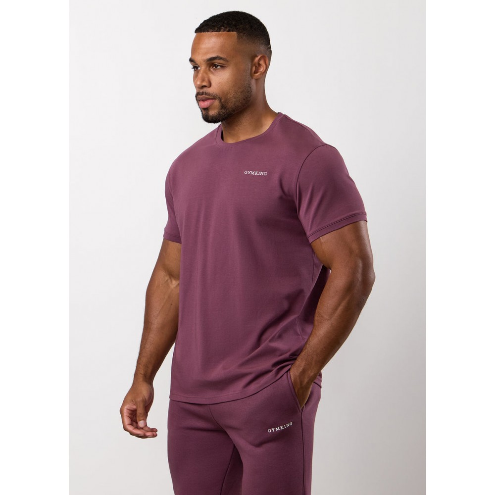 Gym King Fundamental Linear Tee - Mulberry