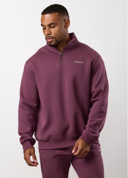 Gym King Fundamental Linear 1/4 Zip Funnel - Mulberry