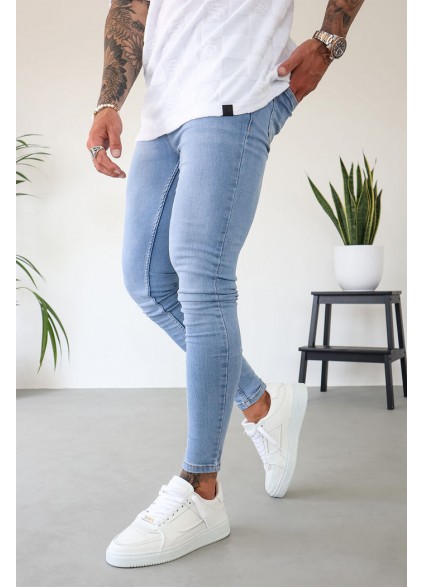 Sinners Attire Non Rip Jeans - Light Blue