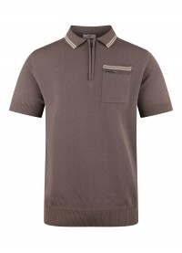 Luke 1977 Serbaco Knitted Polo - Mushroom