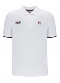 FILA PABLO THREE BUTTON TIPPED RIB BASIC POLO - WHITE