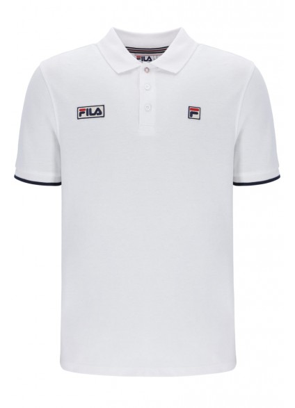 FILA PABLO THREE BUTTON TIPPED RIB BASIC POLO - WHITE
