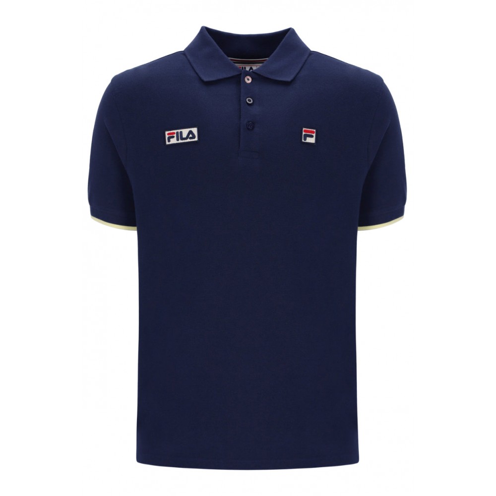 FILA PABLO THREE BUTTON TIPPED RIB BASIC POLO - FILA NAVY