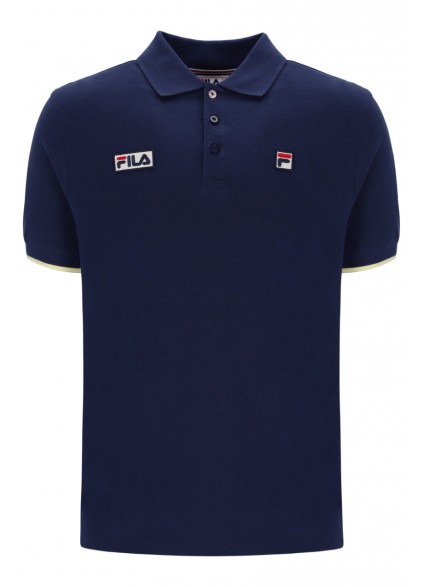 FILA PABLO THREE BUTTON TIPPED RIB BASIC POLO - FILA NAVY