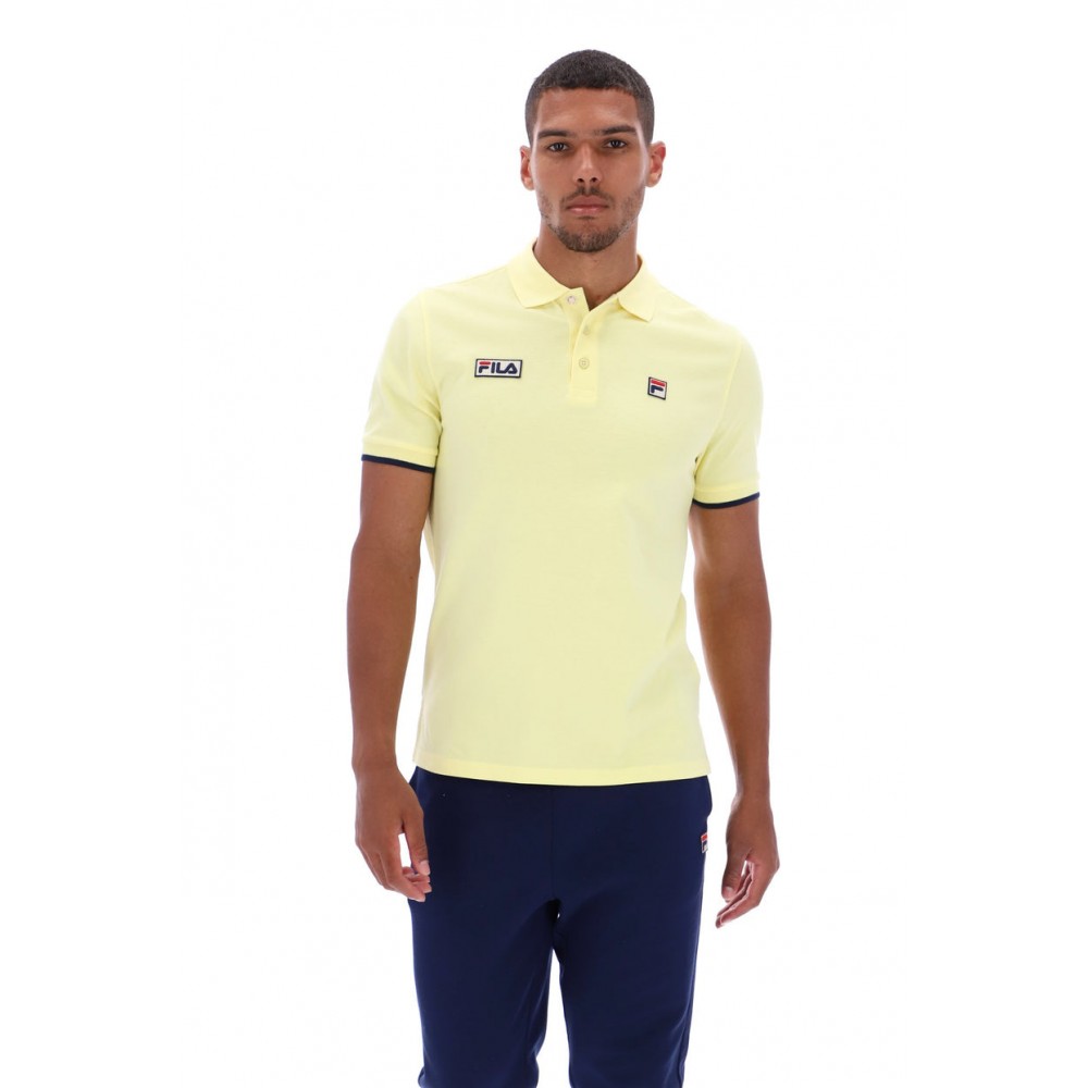 FILA PABLO THREE BUTTON TIPPED RIB BASIC POLO - LEMONADE