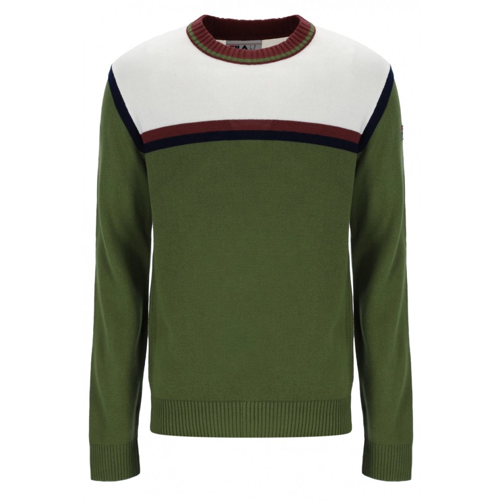 FILA GRAYSON STRIPE CREW SWEATER - GREEN