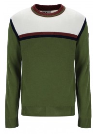 FILA GRAYSON STRIPE CREW SWEATER - GREEN